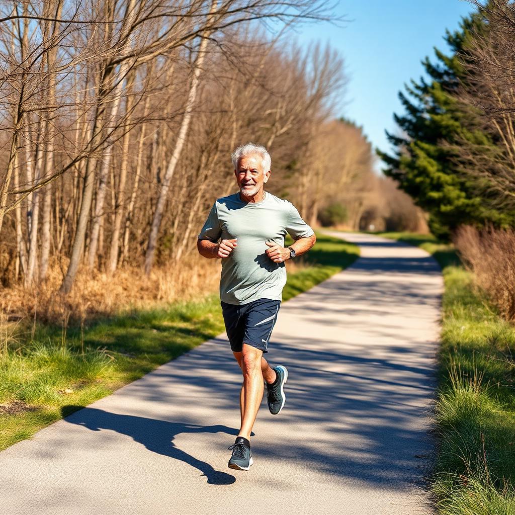 Active man jogging outdoors